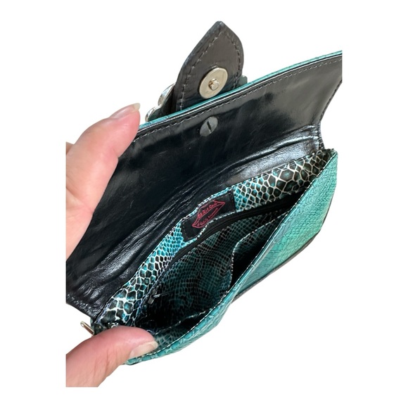 Michelle Monroe Vintage Clutch Purse Turquoise - Picture 5 of 7